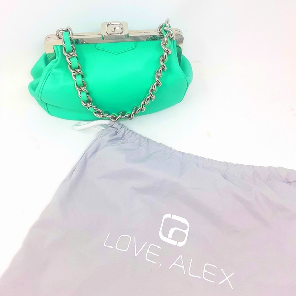 Rare Alexandra Clancy Leather Chain Link Purse - Picture 2 of 13